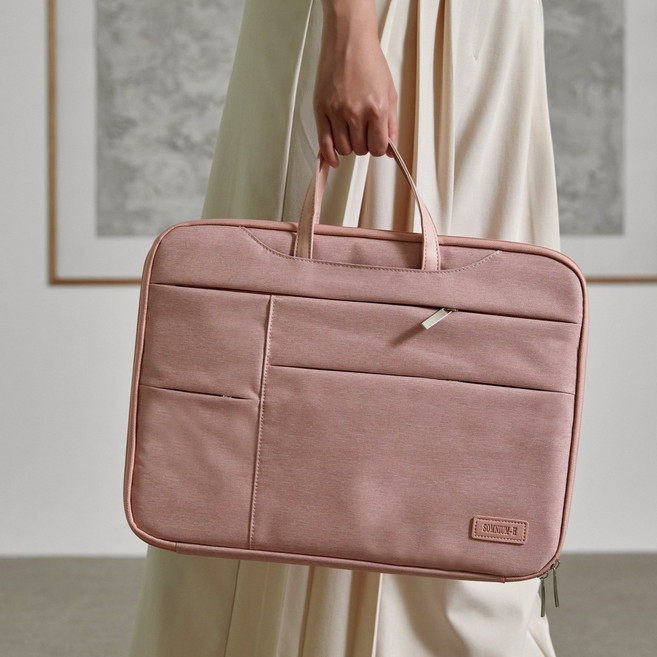 솜니움 - H 노트북가방 180도 오픈형 파우치, 핑크, 1개