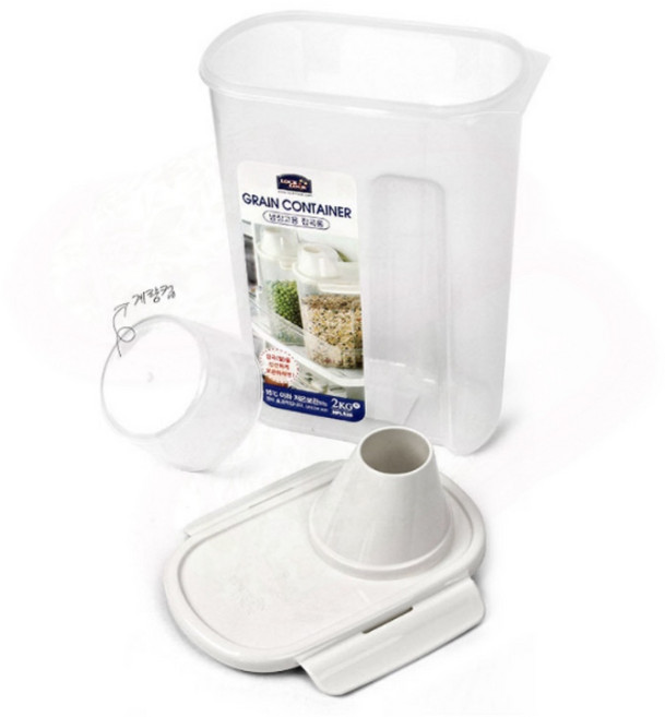 투명 잡곡 보관함 주방 수납 밀폐용기 냉장고 도어포켓 현관 선반장, 1개