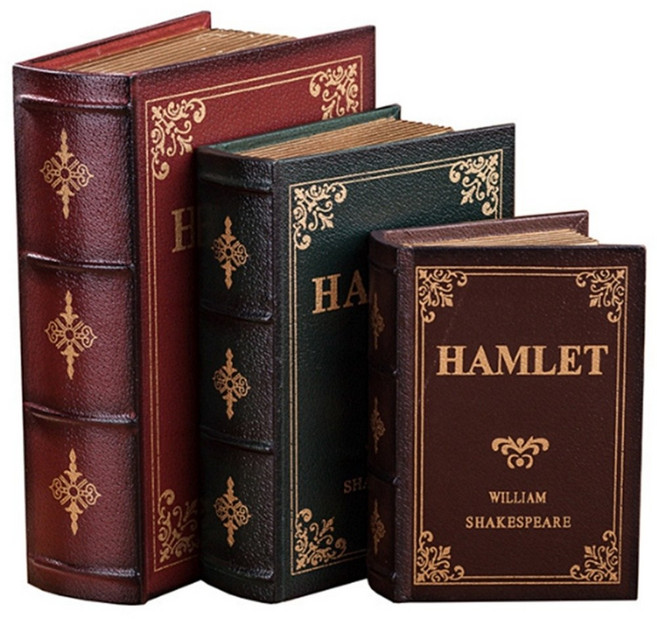 인테리어 소품 혼합칼라 가짜책 3종세트 빈티지 앤틱 촬영용 나무상자 방탈출 가품책 비상금 보관