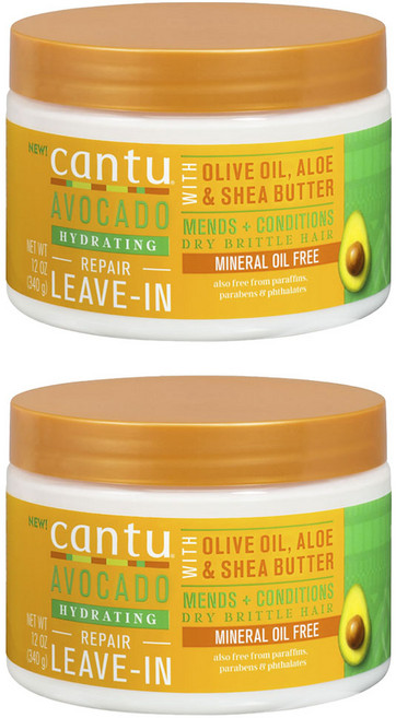 칸투 아보카도 하이드레이팅 리페어 리브-인 드라이 부스스한 모발, 2개, 340g