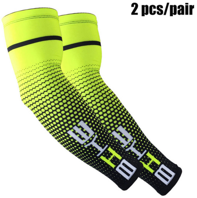 1 쌍 유니섹스 사이클링 러닝 스포츠 슬리브 팔 냉각 UV 자외선 차단 커프 커버 보호용 탄성 New, L, Green, 1개