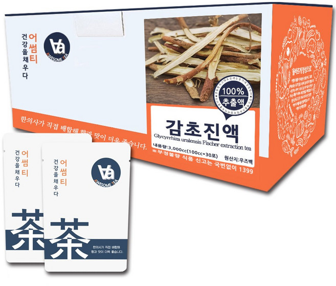 중저온추출 16시간 우즈베키스탄 감초 즙 진액, 100ml, 30개