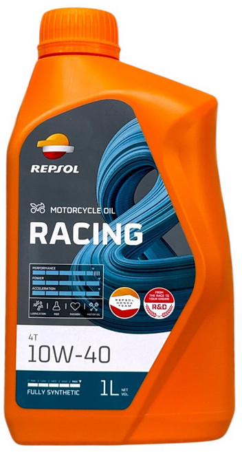 賽車級 4T 10W-40 全合成機油 1L, 1個, REPSOL RACING 4T 10W40