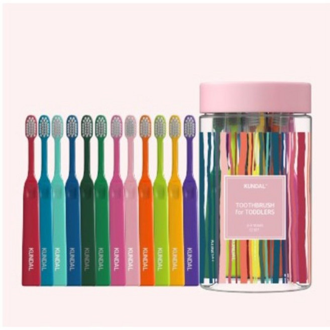 쿤달 딥 클린 항균 초극세모 유아칫솔 세트, 혼합색상, 12개입, 1개