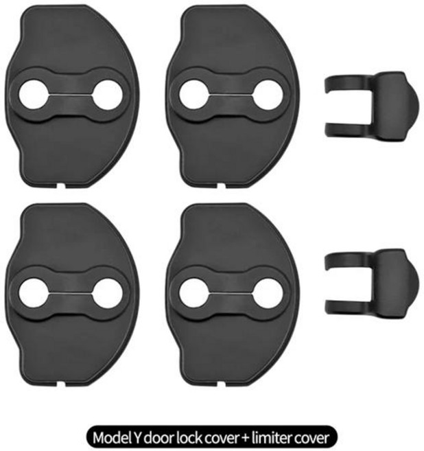내구성 실리콘 자동차 도어록 래치 커버 테슬라 호환 모델 3 Y호환 유연한 프로텍터 된 1 세트, 02 6pcs for Model 3