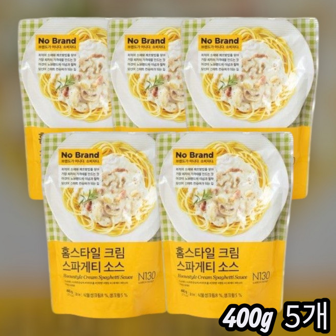 노브랜드 홈스타일 크림 스파게티 소스 400g X 4개입, 5개
