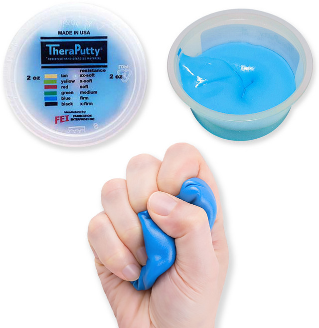 테라 퍼티(종류별) 퓨티 손가락 재활 운동 손 감각 작업치료 회복 발달 악력 쥐는 동작, Blue(2oz), 1개