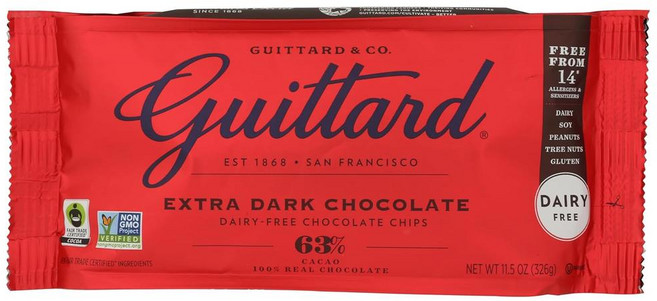 Guittard 베이킹칩 63% 엑스트라 다크 초콜릿, 326g, 1개