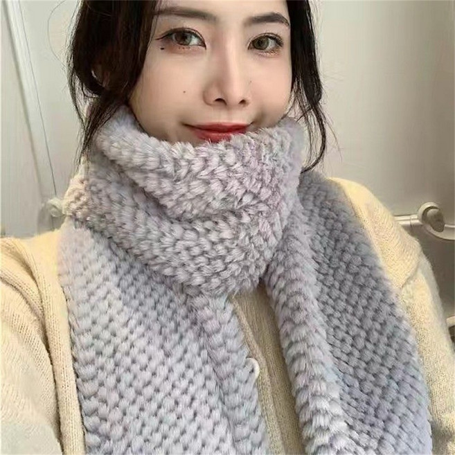 besteffie 머플러 뽀글뽀글 더블 웜 양털퍼목도리 밍크 목도리 여성용 페이크 퍼 머플러 E58