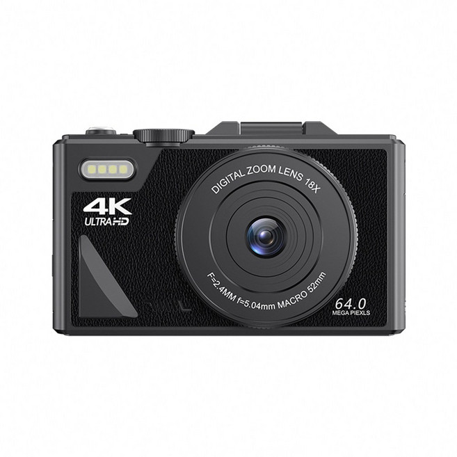 4K數位相機 18倍變焦 6400萬畫素, CCD 黑色