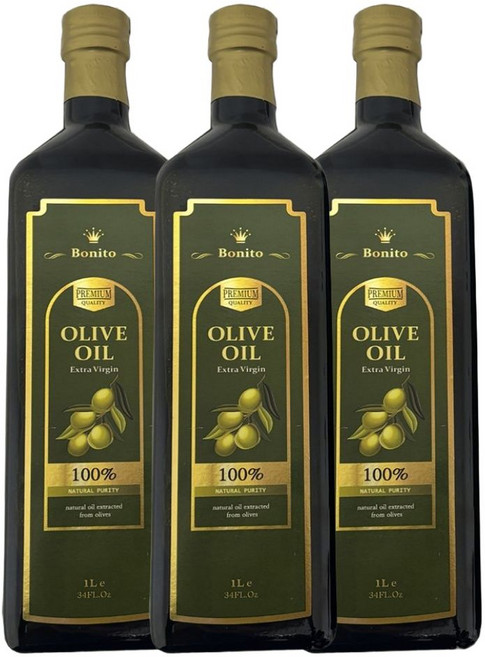 [최상급] 엑스트라버진 올리브오일 유기농 냉압착 IOC 인증 올리브유 디아머스, 3개, 1L