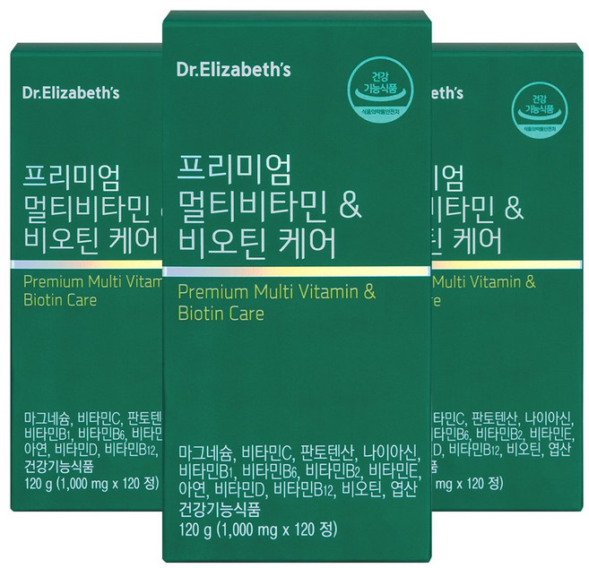 닥터엘리자베스 프리미엄 멀티비타민 & 비오틴 케어 120정 3박스 6개월분