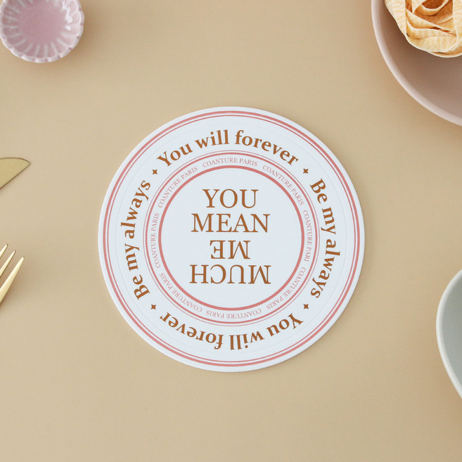 꼬앙뜨로 레터링 다용도 국산 실리콘 냄비 받침 냄비받침대 2color, 1개, 핑크