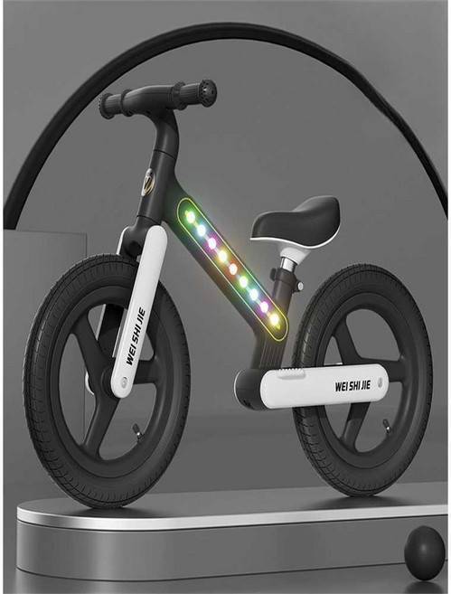 밸런스바이크 페달없는 자전거 12인치-14인치 그린 유치원, 1개, 블랙 12인치