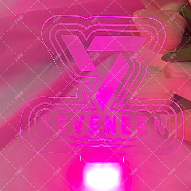 SEVENTEEN 應援熒光棒 演唱會周邊 創意亞克力燈, 1個, logo（粉色短款）