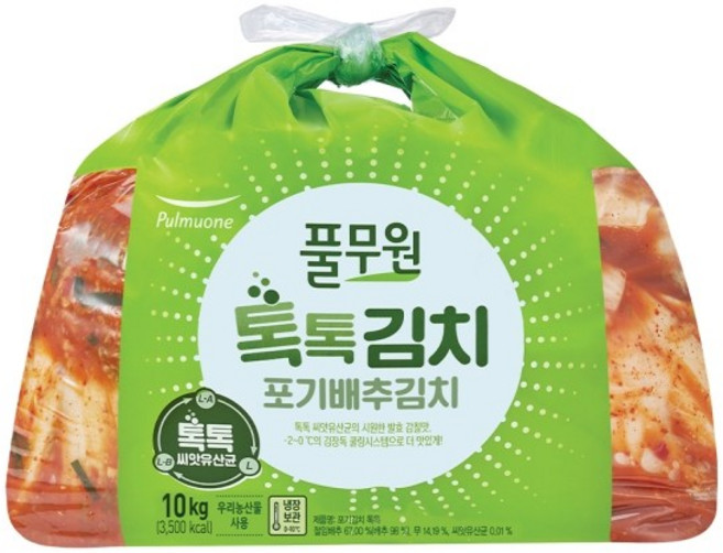4위 - 풀무원 톡톡 포기김치 (10kg), 10kg, 1개