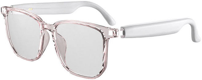 스마트 안경 AI 지능형 번역 무선 블루투스 자동 음성 오디오 지원 75개 언어, WHITE, 1개