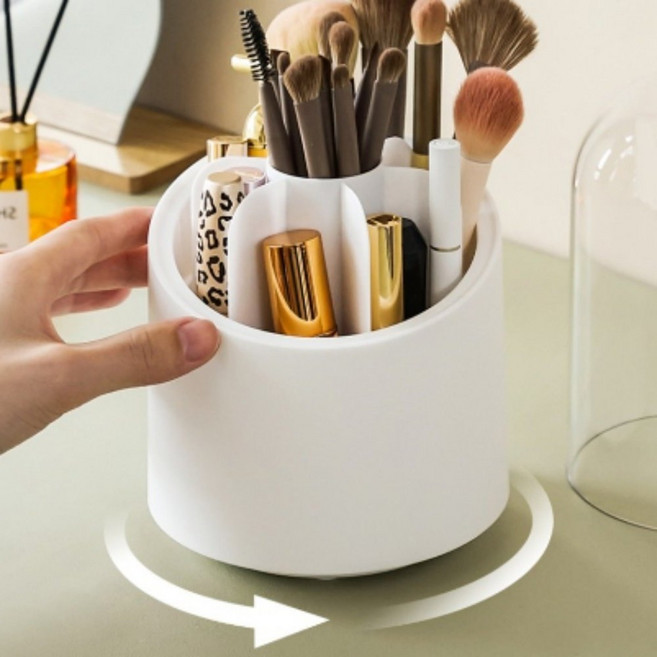 회전 브러쉬 꽂이 브러쉬통, 1개, 화이트