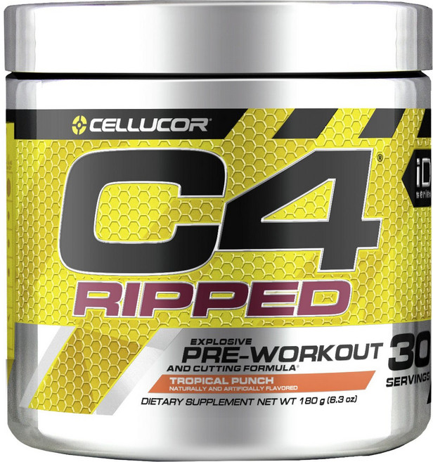 CELLUCOR C4 Ripped預鍛鍊粉 熱帶水果風味, 180g, 1罐