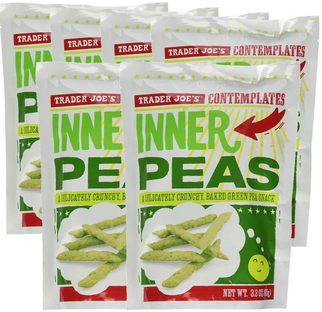 미국 트레이더조 Trader Joe's Inner Peas 콩껍질 스낵, 6개, 83g