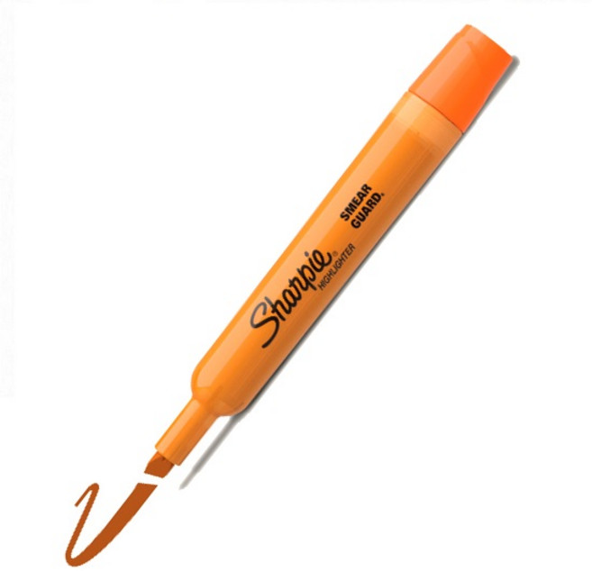 샤피 탱크 형광펜, 5개, 형광 오렌지