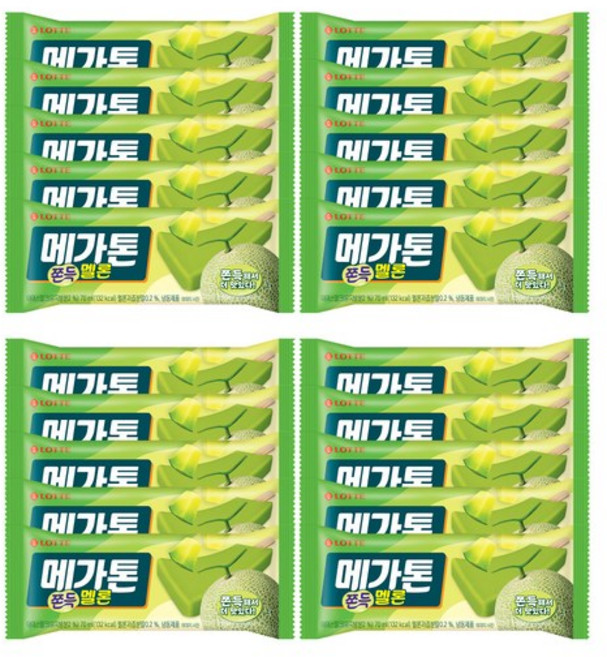 메가톤 쫀득 멜론 막대 아이스크림, 20개, 70ml