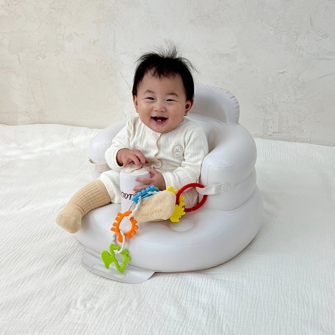 아가츄 아기 소프트의자 링토이버클 호환 유아 휴대용 의자, 1개, 밀크화이트