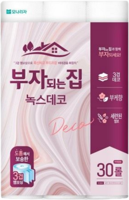 모나리자 부자되는집 녹스데코 3겹 30m 30롤, 1개, 30000mm