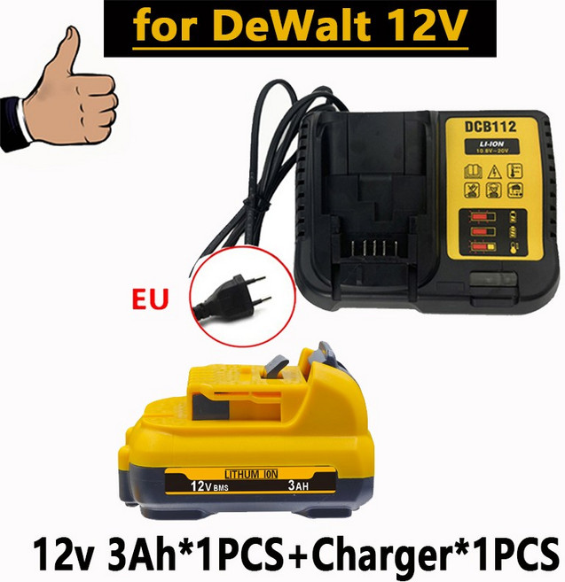 Dewalt 12V 리튬 배터리용 무선/충전식 5/6AH DCD710 DCB122 DCB120 DCB123 DCB125 DCB124 스크루드라이버 레이저 레벨, [11] 12V 3AH X1 charge X1