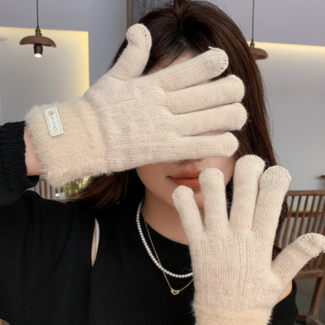 [제리크] 여성 스마트터치 니트 겨울 장갑