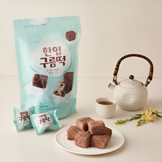 한입 구름떡 250g 아침대용 영양찰떡 디저트 간식 개별포장 식사대용, 1개
