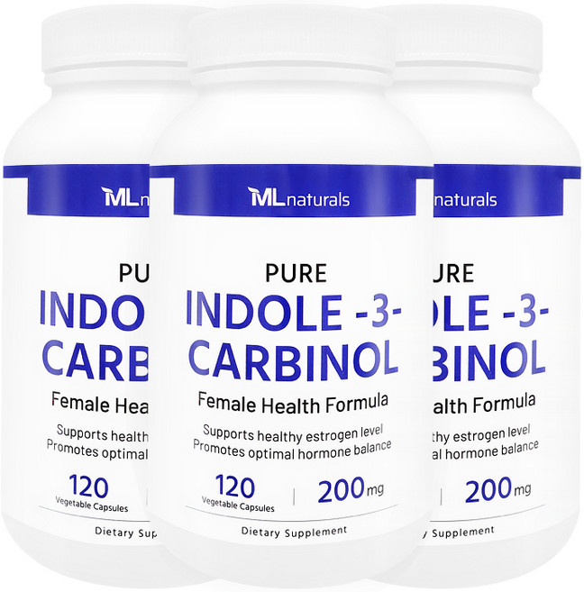 [미국빠른직구] 신제품 마이라이프 내추럴스 인돌-3- 카비놀 200mg 120정 3병, 3개