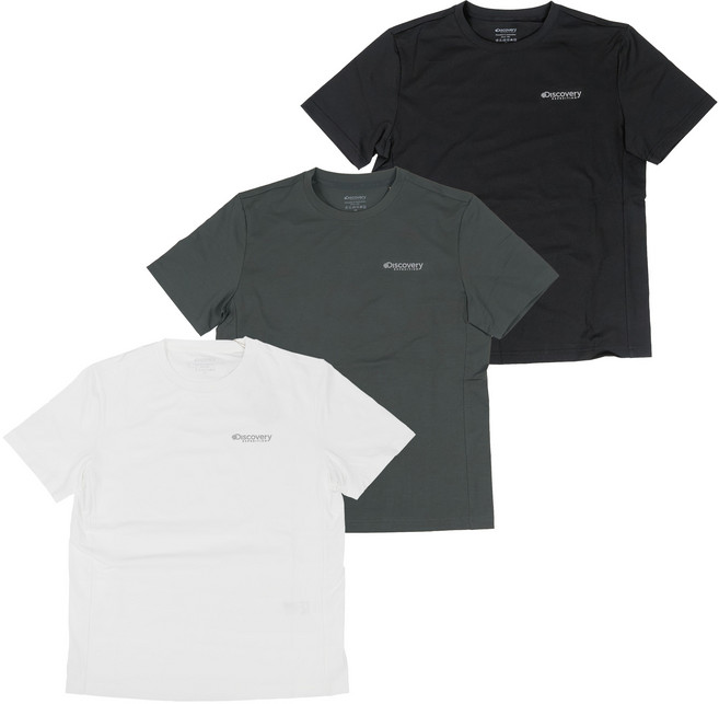 [국내매장 정품] 디스커버리 남성 에버딘 접촉냉감 경량 기능성 스몰로고 반팔 티셔츠 + 스포츠양말