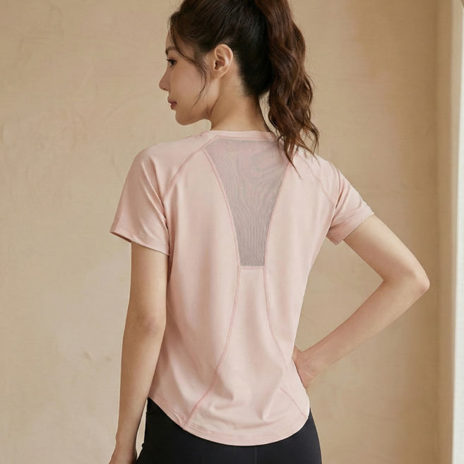 쿨링 여성 운동 반팔 티 러닝복 요가복