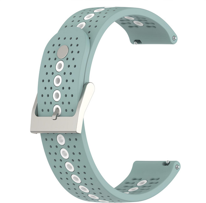 Garmin 運動矽膠錶帶 Venu SQ 2 Music 錶帶寬度20mm 雙色透氣錶扣式腕帶, 岩青白, 1個