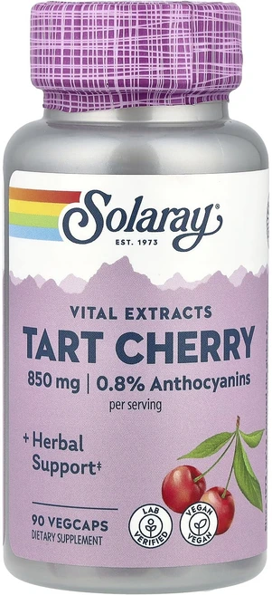 Solaray Vital Extracts 타트체리 850mg 베지 캡슐 90정(베지 캡슐당 425mg), 1개, 90정 - 쿠팡