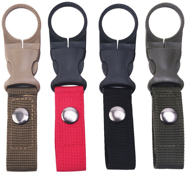 물병 스트랩 물병 걸이 등산 조깅 백팩, 블랙, 1개