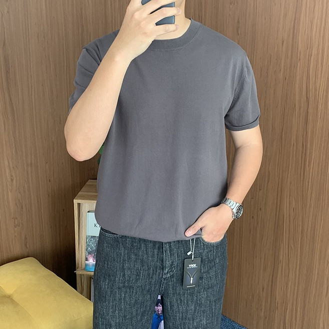 세탁가능 린넨 반팔 여름 니트