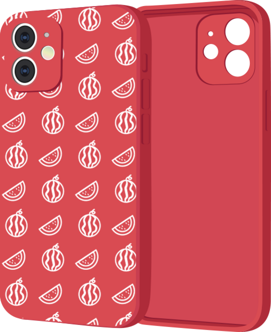 핫티몰 특이한 수박 드로잉 패턴 레드 젤리 실리콘 무지 케이스