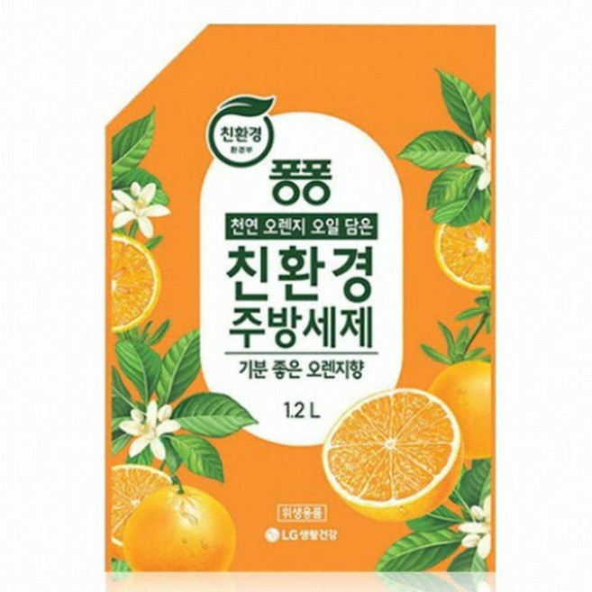 퐁퐁 친환경 주방세제 오렌지, 1.2L, 18개