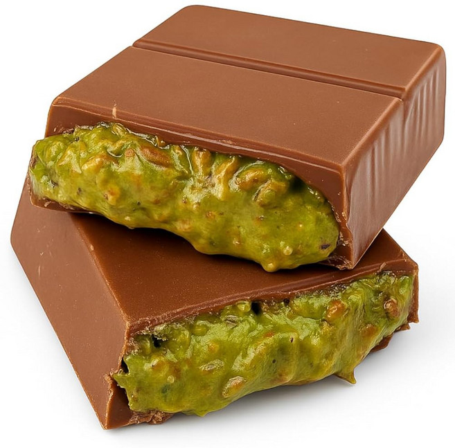 굴루오글루 두바이 선물 쿠나파 배송 초콜릿 경우에 신선 이상적인 피스타치오 3.4온스 (1팩) 바 모든 (오리지널) 쿠나파 일일 95그램 - 두바이초코, 1 pcs