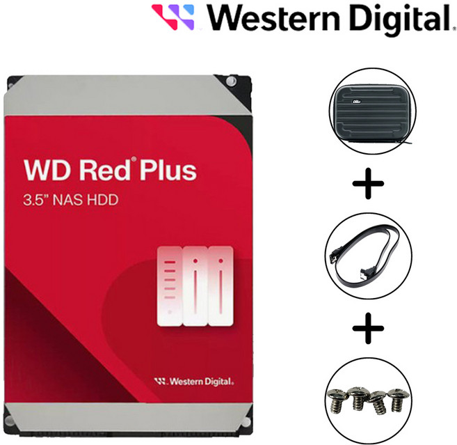 Western Digital WD RED Plus 시리즈 NAS HDD 하드 디스크 드라이브, WD100EFGX, 10TB