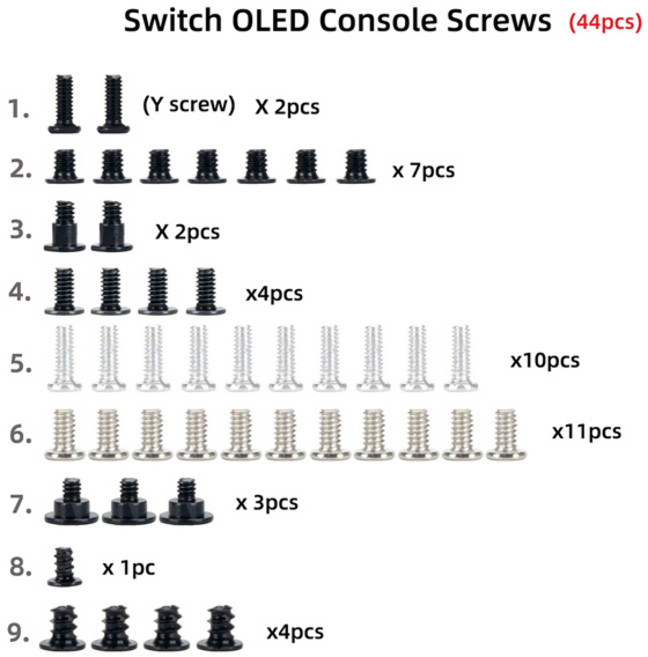 교체 전체 나사 세트 수리 키트 스위치 콘솔 Joycon 스위치 OLED 스크류 드라이버 도구 액세서리, [02] for OLED Console