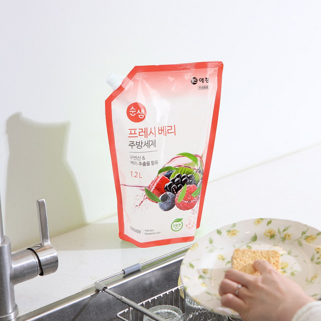 애경 순샘 달콤한 베리향 주방세제 리필 1.2L, 6개