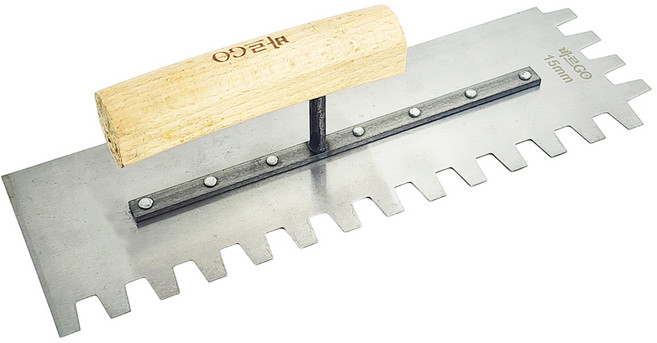 바르고 톱니 고대 타일 압착고데 흙손 갈갈이, 바르고 톱니고대 15mm, 1개