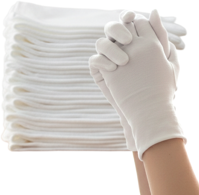 피아루네 주방 얇은 면장갑 속장갑, 24개, 화이트