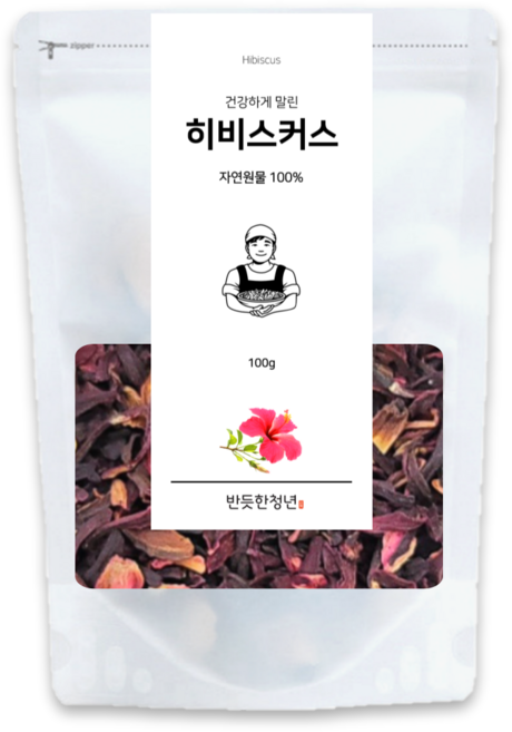 반듯한청년 히비스커스 티 차 원물 리필팩 세척 건조, 1개, 1개입