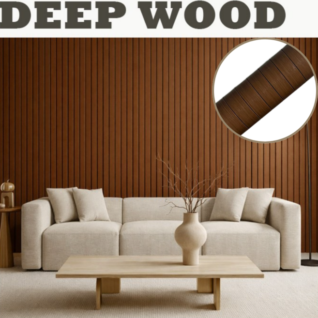 오르티 접착식 템바보드 셀프 인테리어 붙이는 템파보드 단열 벽지, 딥우드