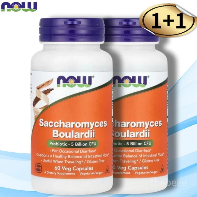 (나우푸드) 고약사 약들약 프로바이오틱 사카로미세스 보울라디 식물성캡슐 60정 X 2통, 2개 - 쿠팡