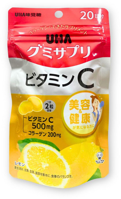UHA 味覺糖 維他命C+膠原蛋白軟糖 促進膠原蛋白生成, 1個, 20顆